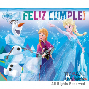 FROZEN AFICHE FELIZ CUMPLE x 1